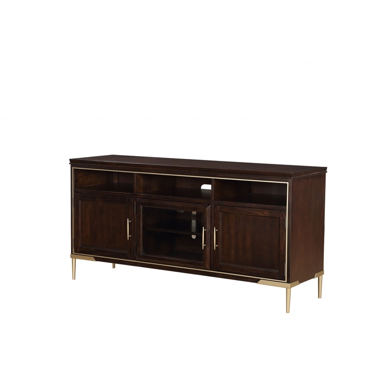 Cherry Metal Wood TV Stand By Homeroots