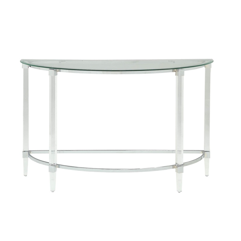 Clear Acrylic Chrome Glass Metal Sofa Table By Homeroots