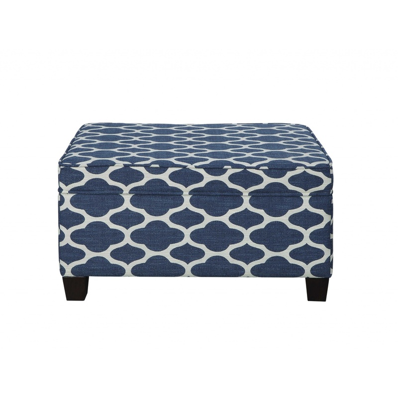 Fabric Pattern Upholstery Wood Leg Bench wStorage By Homeroots