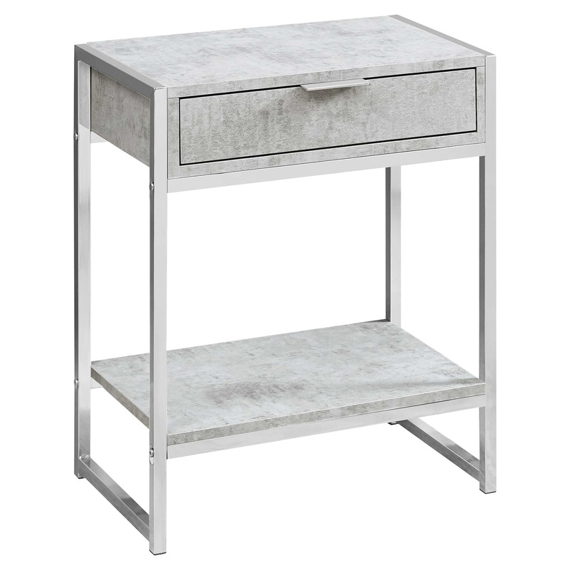 Grey Finish and Metal Accent Table By Homeroots - 333227