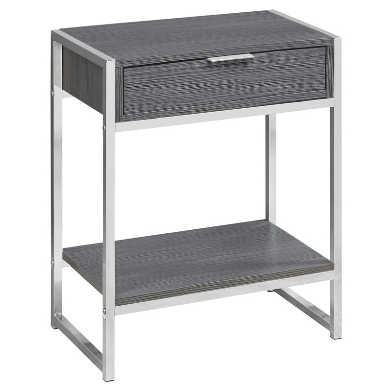 Grey Finish and Metal Accent Table By Homeroots - 333230