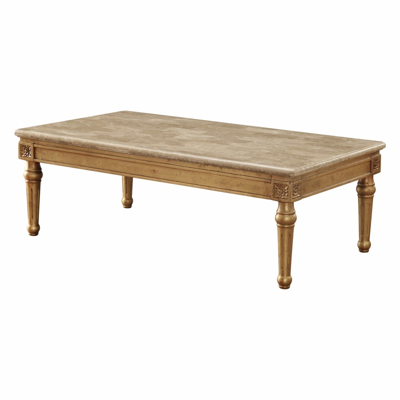 Marble Antique Gold Wood Coffee Table By Homeroots