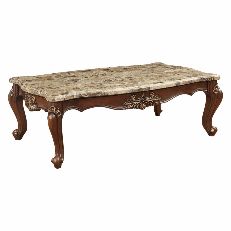 Marble Walnut Wood Coffee Table By Homeroots - 347392