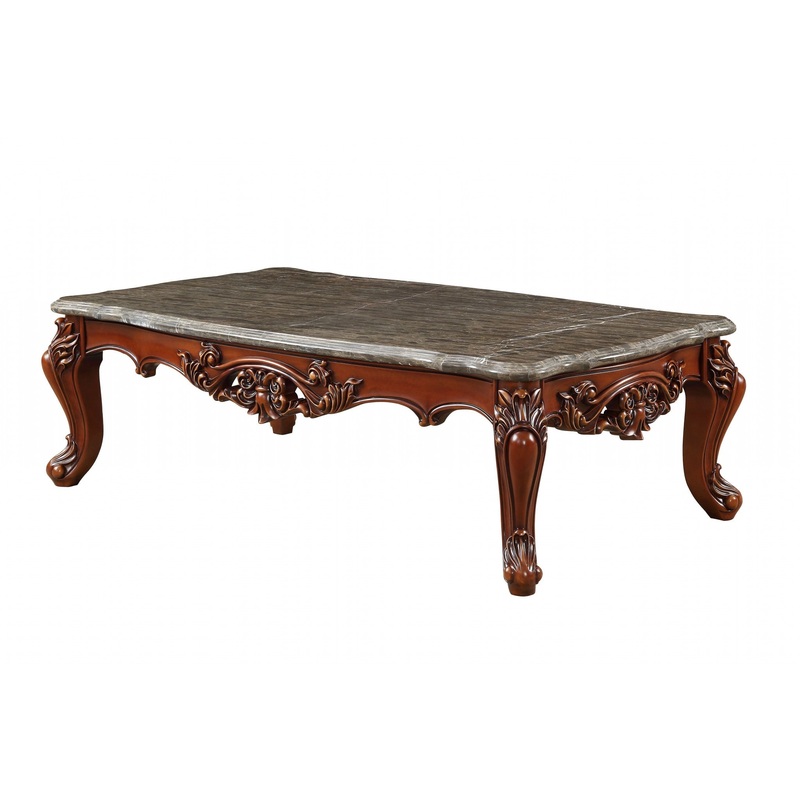 Marble Walnut Wood Coffee Table By Homeroots - 347440