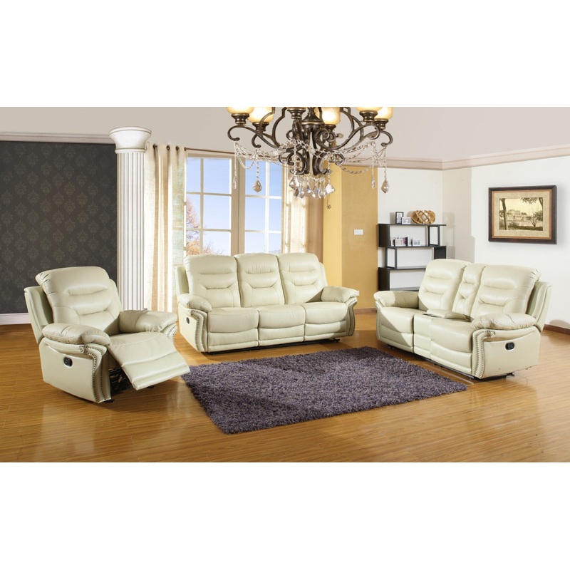 Modern Beige Sofa Set With Console Loveseat By Homeroots