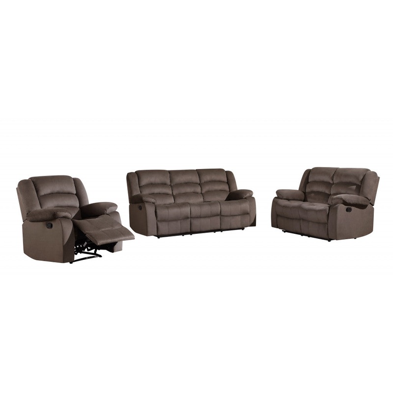 Modern Brown Leather Sofa And Loveseat By Homeroots - 343875