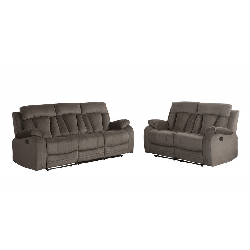 Modern Brown Leather Sofa And Loveseat By Homeroots - 343892