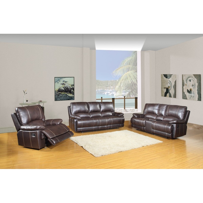 Modern Brown Sofa Set With Console Loveseat By Homeroots