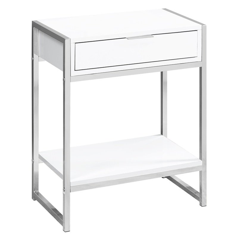White Finish and Metal Accent Table By Homeroots - 333226