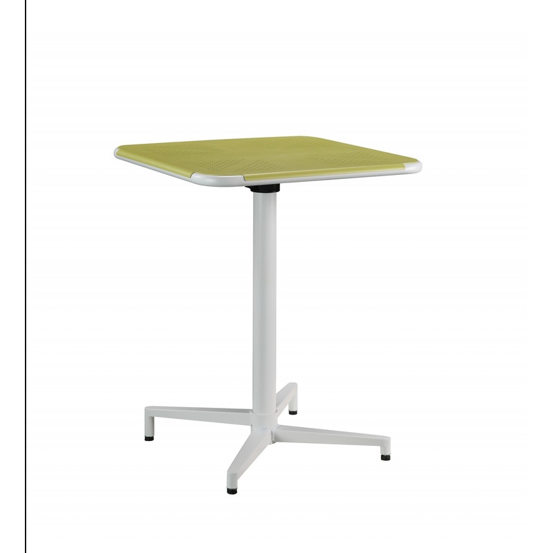 Yellow White Metal Folding Table By Homeroots
