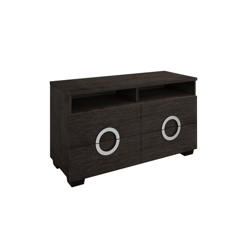 27" Refined Grey High Gloss TV Entertainment Unit By Homeroots
