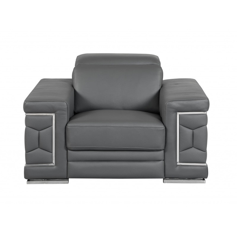 29" to 38" Sturdy Dark Gray Chair By Homeroots