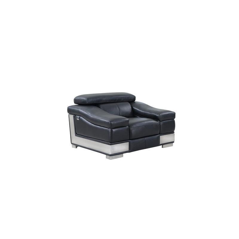 31" to 39" Black Modern Leather Chair By Homeroots
