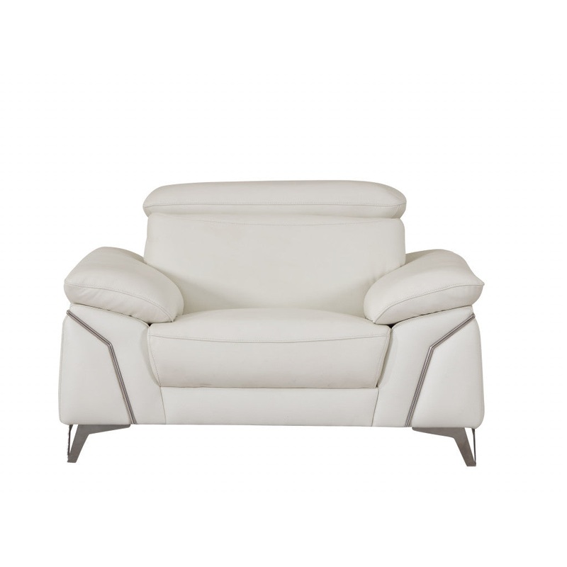 31" White Fashionable Leather Chair By Homeroots