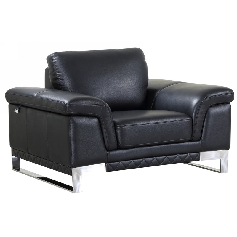 32" Black Lovely Leather Chair By Homeroots