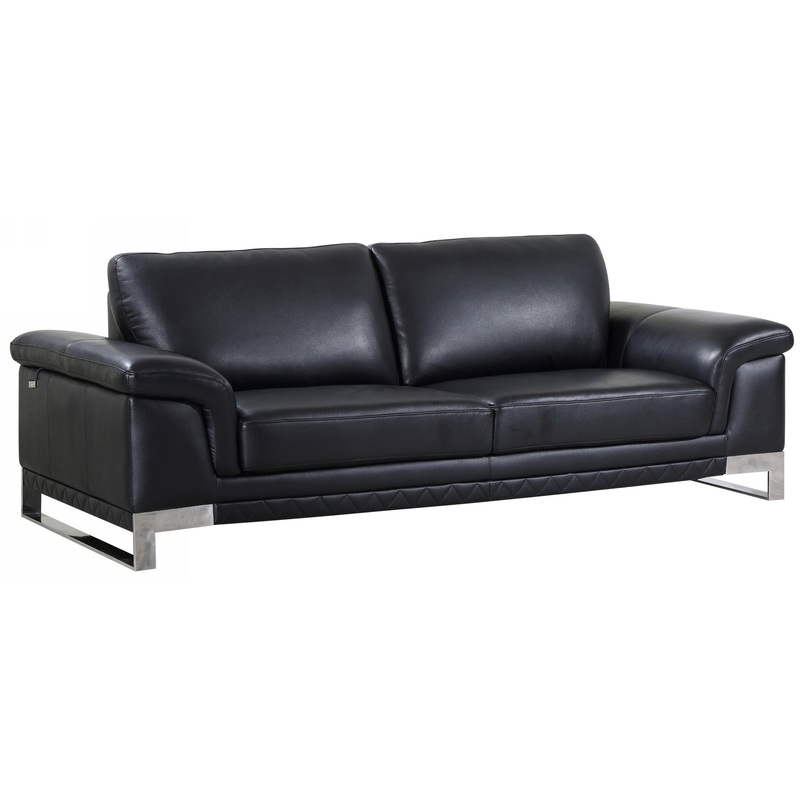 32" Lovely Black Leather Sofa By Homeroots