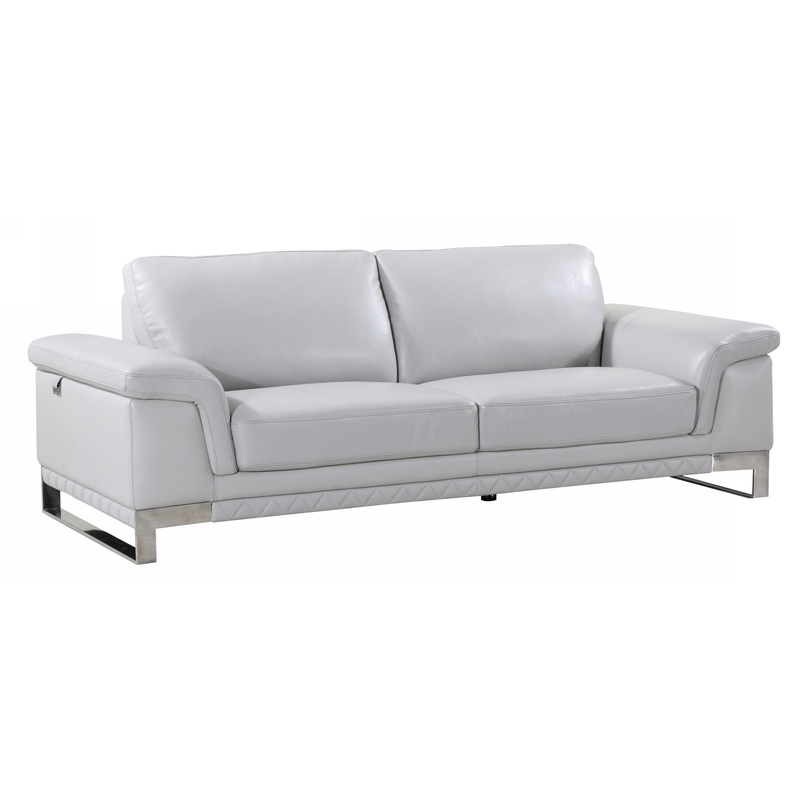 32" Lovely Light Grey Leather Sofa By Homeroots