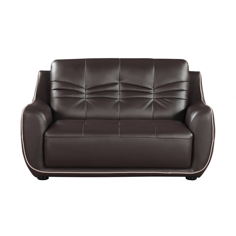 36" Brown Elegant Leather Chair By Homeroots