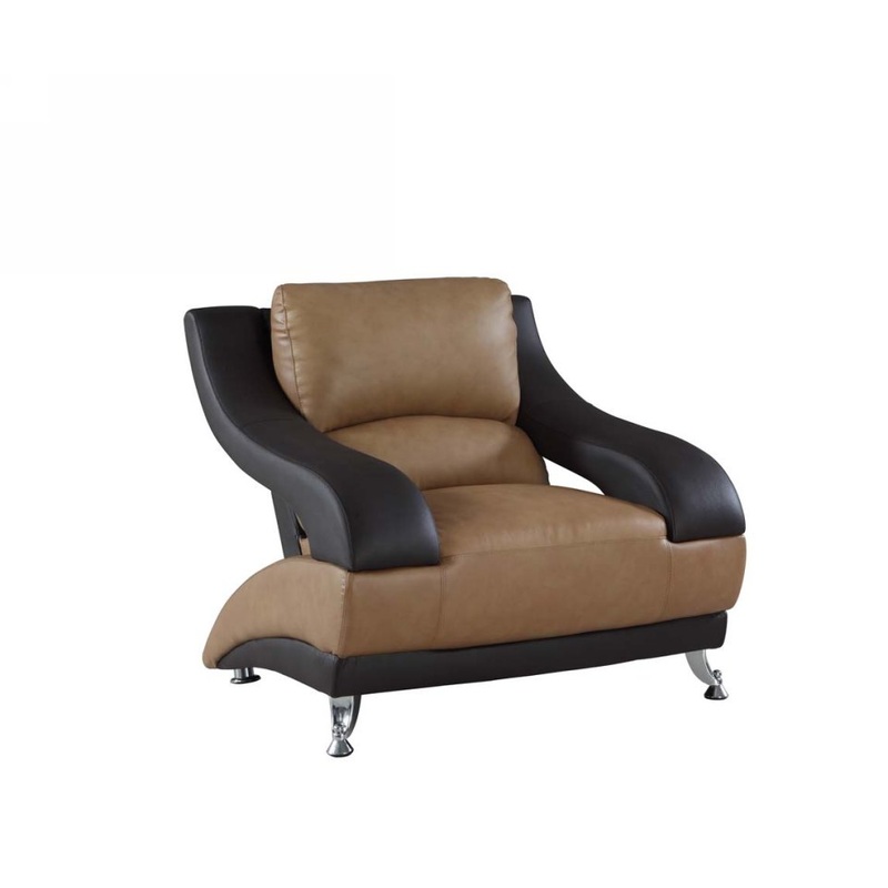38" Two Tone Dazzling Leather Chair By Homeroots