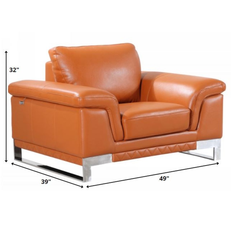 96" Lovely Camel Leather Sofa Set By Homeroots