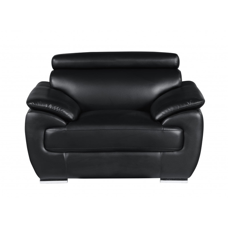 Black Captivating Leather Chair By Homeroots