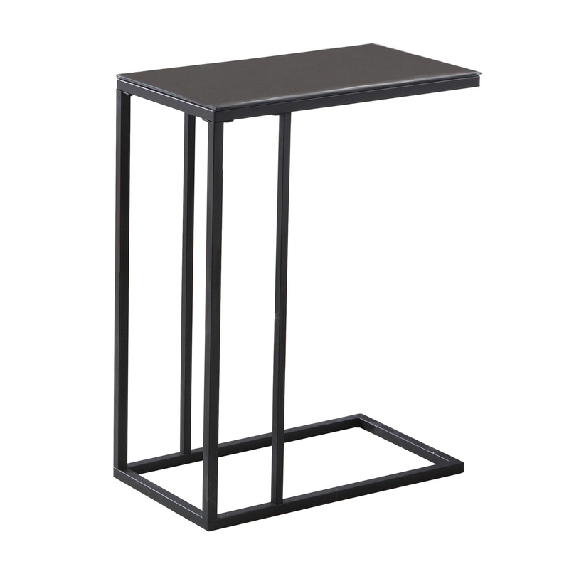Black Metal Tempered Glass Accent Table By Homeroots - 333018