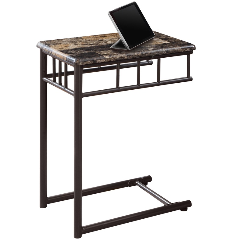 Cappuccino Brown Mdf Metal Accent Table By Homeroots