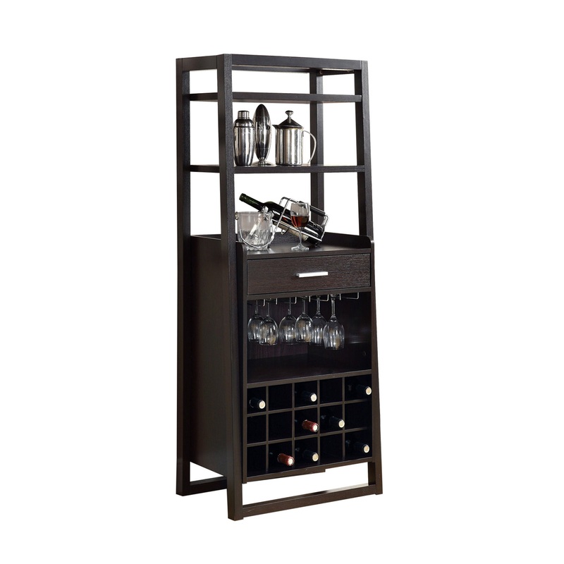 Cappuccino Particle Board Hollow Core Ladder Style Home Bar By Homeroots