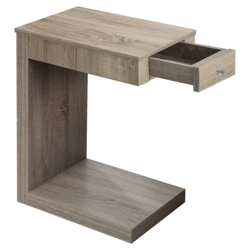 Dark Taupe Finish Hollow Core Accent Table By Homeroots
