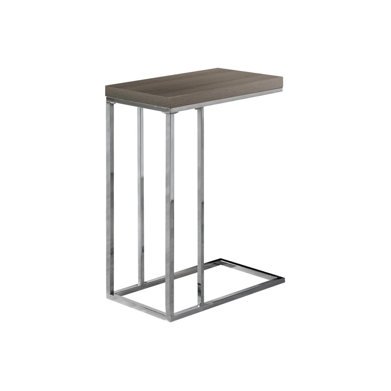Dark Taupe Particle Board Metal Accent Table By Homeroots - 333125
