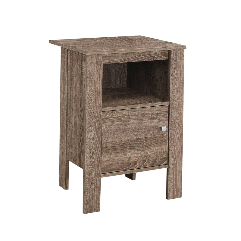 Dark Taupe Particle Board Storage Accent Table By Homeroots