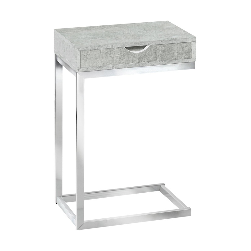 Grey Finish and Laminated Metal Accent Table By Homeroots