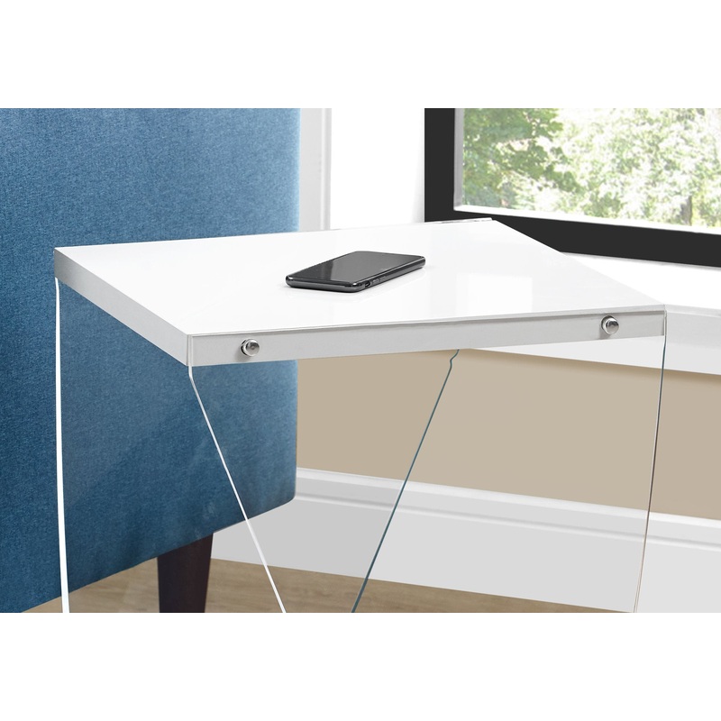 White Clear Acrylic Glass Accent Table By Homeroots