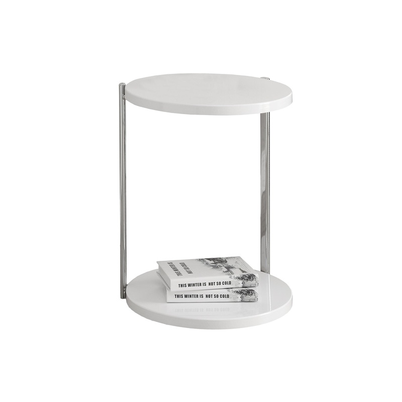 White Finish Laminate Metal Accent Table By Homeroots