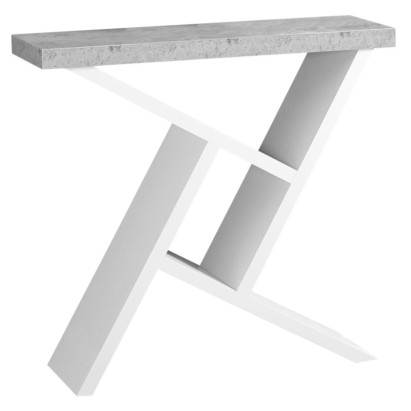 White Grey Finish Hollow Core Accent Table By Homeroots