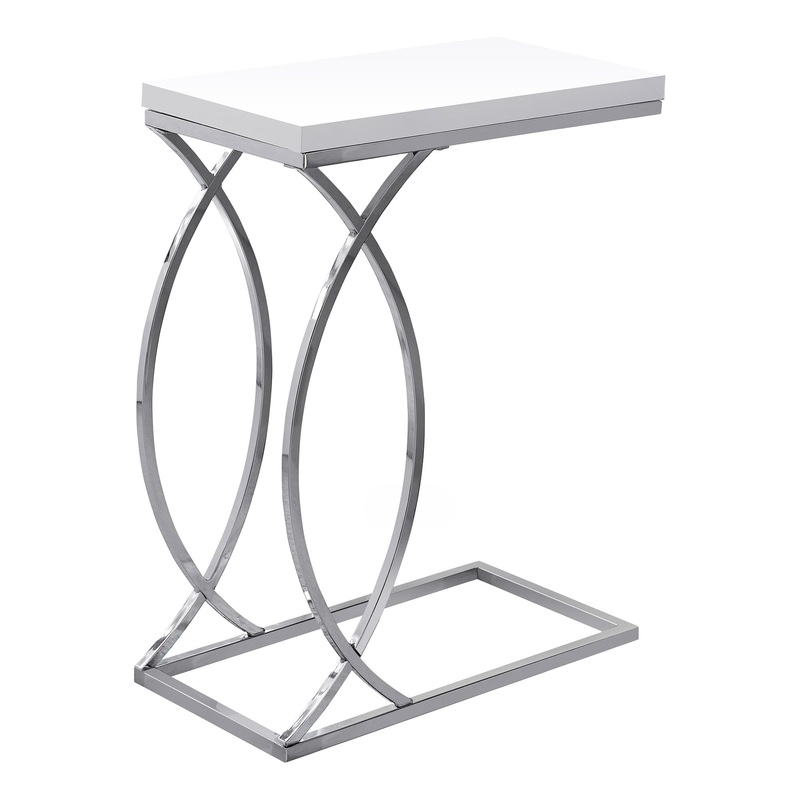 White Mdf Metal Accent Table By Homeroots