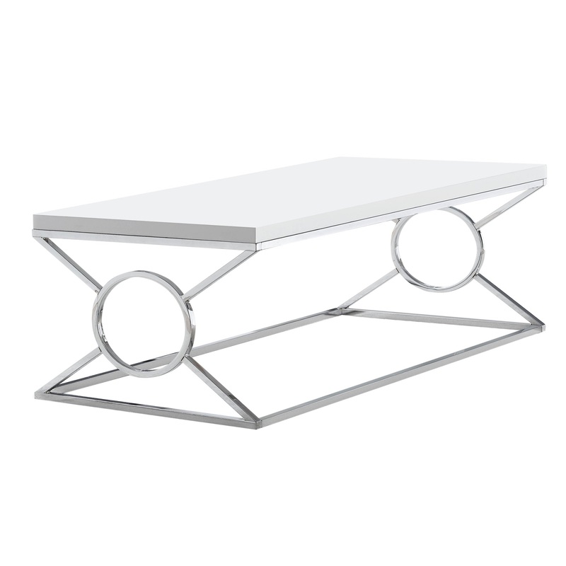 White Metal Coffee Table By Homeroots