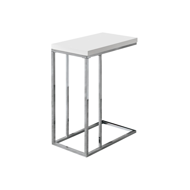 White Particle Board Metal Accent Table By Homeroots - 332974