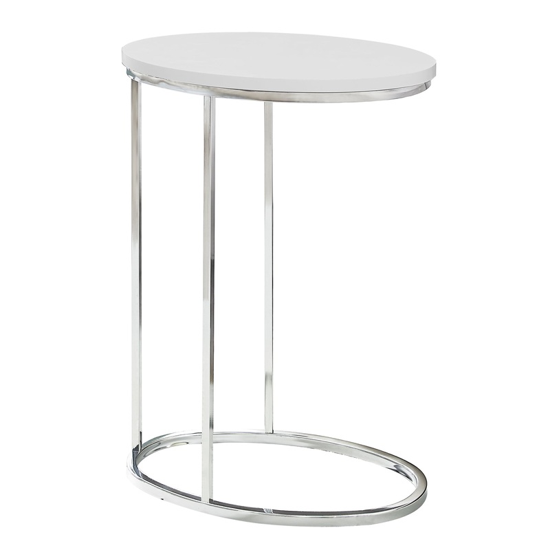 White Particle Board Metal Accent Table By Homeroots - 333122