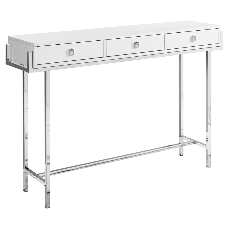 White Particle Board Metal Accent Table By Homeroots - 333154