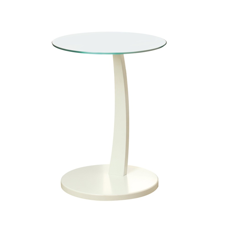 WhiteClear Particle Board Tempered Glass Accent Table By Homeroots