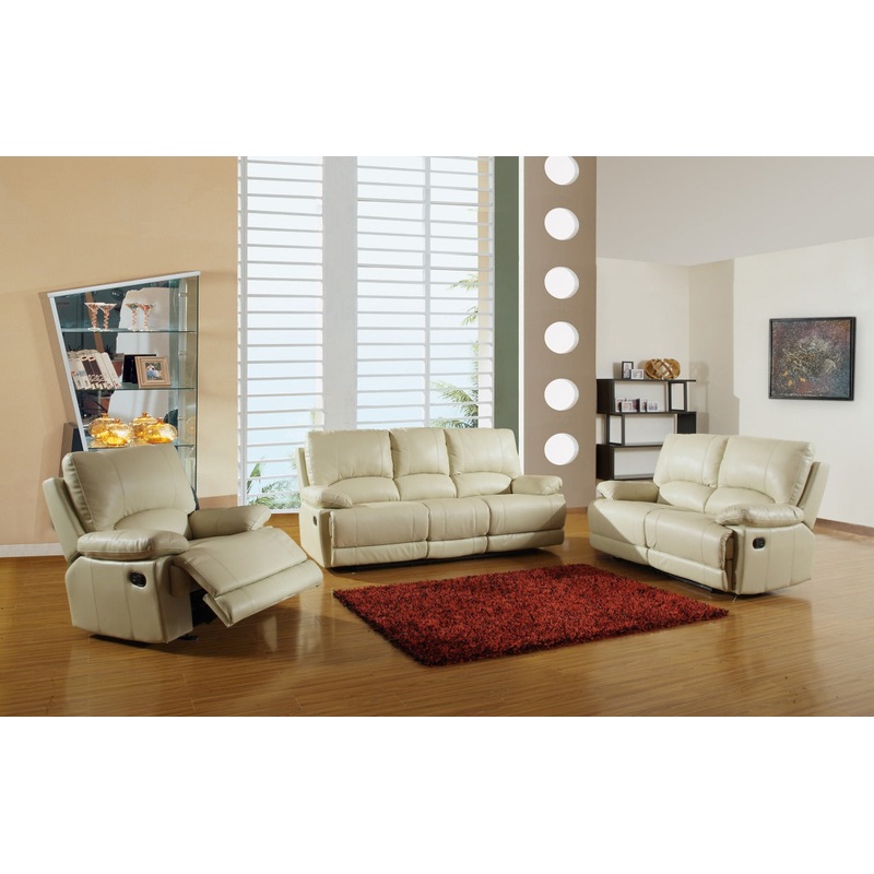 165" Stylish Beige Leather Sofa Set By Homeroots