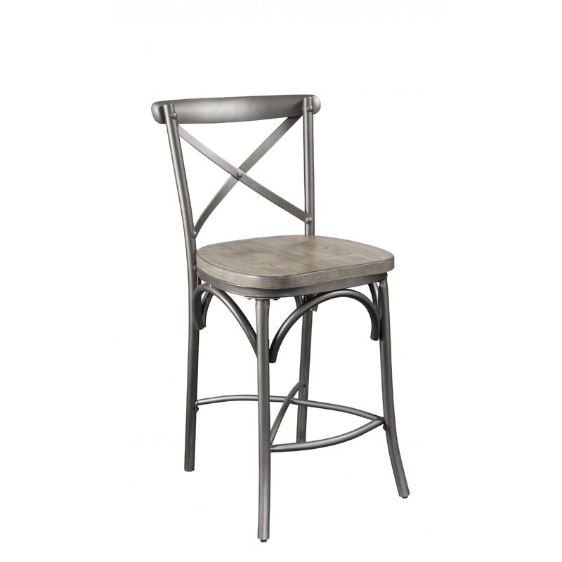 2pc Gray Oak And Sandy Gray Counter Height Chair By Homeroots