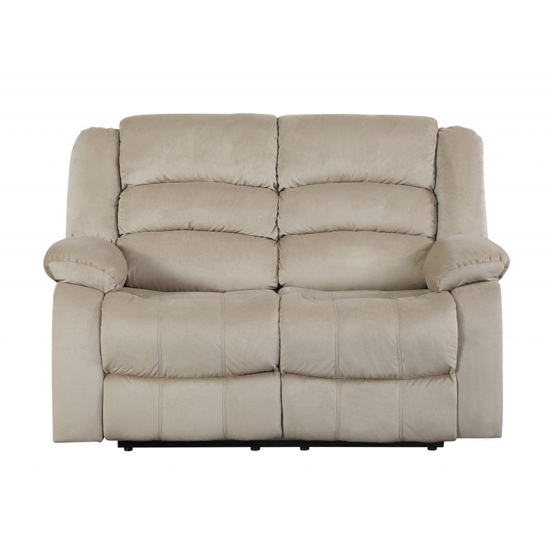 40" Contemporary Beige Fabric Loveseat By Homeroots