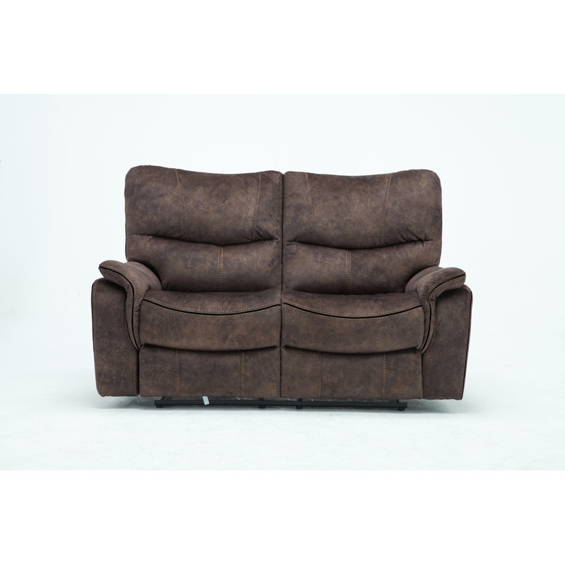 40" Elegant Dark Brown Fabric Loveseat By Homeroots