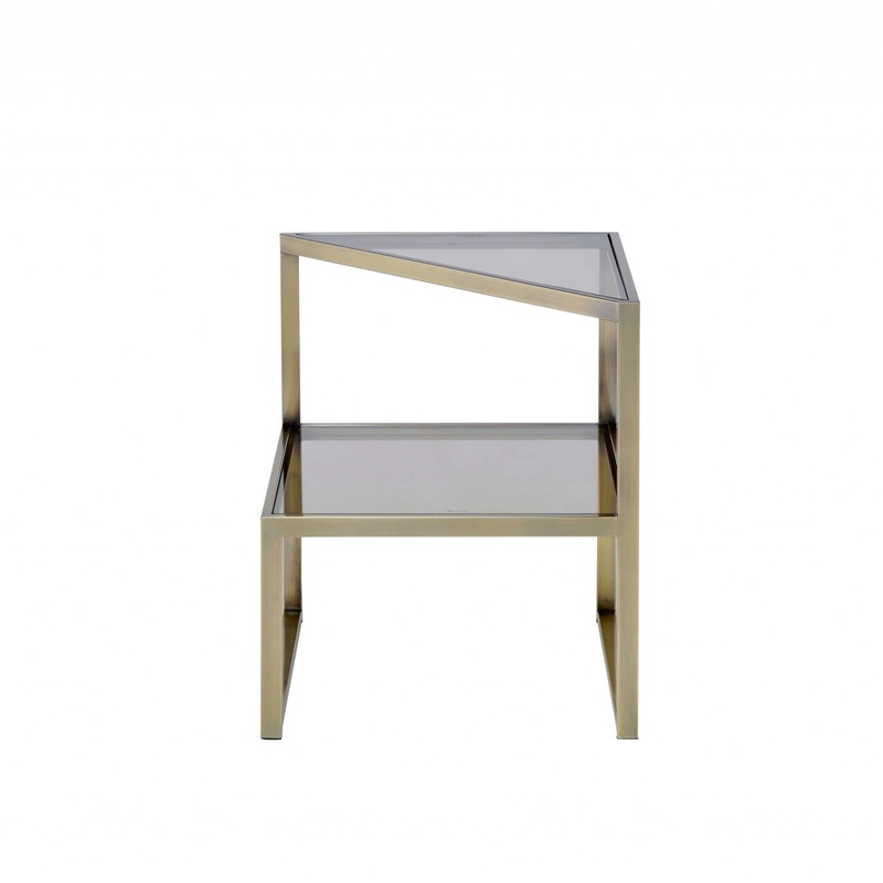Antique Brass Metal End Table By Homeroots