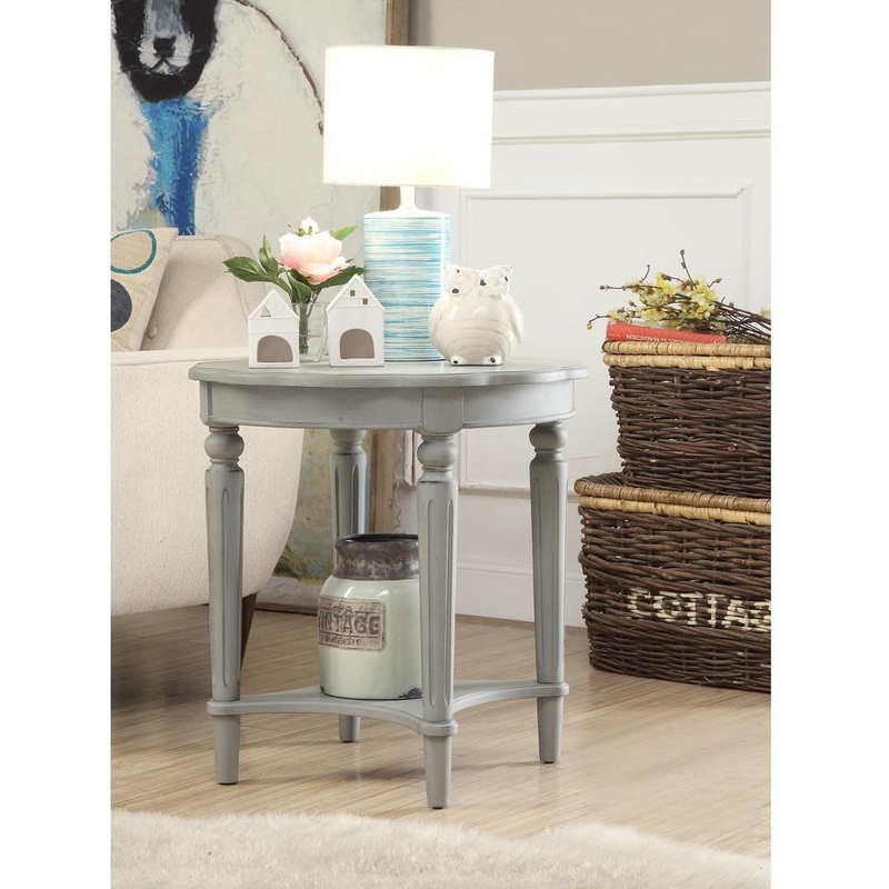 Antique Slate Solid Wood End Table By Homeroots