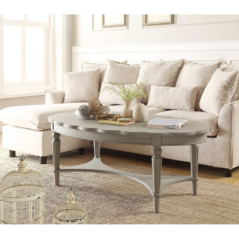 Antique White Coffee Table By Homeroots