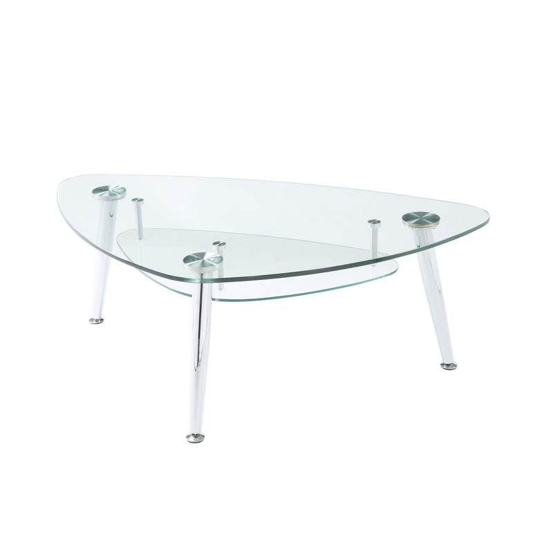 Chrome And Clear Glass Coffee Table By Homeroots