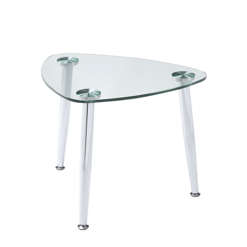 Chrome And Clear Glass End Table By Homeroots